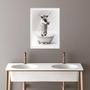 Imagem de Quadro Banheiro Coleção Animais - Boi 45X34Cm - Com Vidro