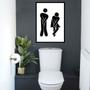 Imagem de Quadro Banheiro Mulher e Homem 24x18cm