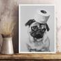 Imagem de Quadro Banheiro Pug - Papel Higiênico 33X24Cm - Com Vidro