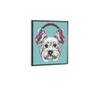 Imagem de Quadro Barcelona Headphone Dog Azul 30x30cm