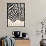 Imagem de Quadro Bauhaus Ondas Bege Com Preto 45X34Cm - Com Vidro