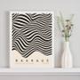 Imagem de Quadro Bauhaus Ondas Bege Com Preto 45X34Cm - Com Vidro