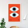 Imagem de Quadro Bauhaus Poster Olhos - Vermelho 24X18Cm - Com Vidro