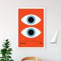 Imagem de Quadro Bauhaus Poster Olhos - Vermelho 24x18cm