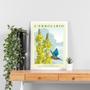 Imagem de Quadro Beija-Flor ul Flores Amarelas 45X34Cm - Com Vidro