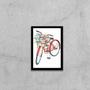 Imagem de Quadro Bicicleta Vermelha Com Flores 24X18Cm