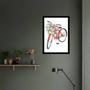 Imagem de Quadro Bicicleta Vermelha com Flores 33x24cm - com vidro