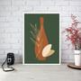 Imagem de Quadro Boho Verde Musgo - Vaso 33x24cm - com vidro