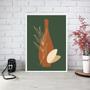 Imagem de Quadro Boho Verde Musgo - Vaso 45X34Cm - Com Vidro