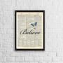 Imagem de Quadro Borboleta Azul Believe 24x18cm - com vidro