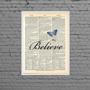 Imagem de Quadro Borboleta Azul Believe 33x24cm