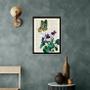 Imagem de Quadro Borboleta Com Flores - Vintage 24x18cm - com vidro