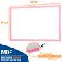 Imagem de Quadro Branco Lousa Rosa 60x40 com Caneta e Apagador