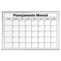 Imagem de Quadro branco planner calendário lousa mensal 90x60 moldura aluminio - souza