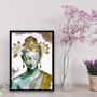 Imagem de Quadro Buda Branco Com Dourado 24X18Cm - Com Vidro Branca