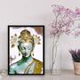 Imagem de Quadro Buda Branco Com Dourado 45x34cm - com vidro