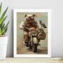 Imagem de Quadro Bulldog Motociclista 24x18cm - com vidro