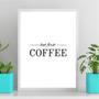 Imagem de Quadro But First Coffee - Minimalista 24x18cm - com vidro