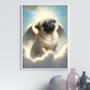 Imagem de Quadro Cachorrinho Pug Com Asas 24X18Cm - Com Vidro