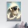 Imagem de Quadro Cachorrinho Pug Com Asas 45x34cm - com vidro