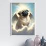 Imagem de Quadro Cachorrinho Pug Com Asas 45X34Cm - Com Vidro
