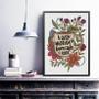 Imagem de Quadro Café Com Flores - Buen Café 24x18cm - com vidro