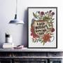 Imagem de Quadro Café Com Flores - Buen Café 45X34Cm - Com Vidro