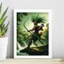 Imagem de Quadro Candomblé Oxossi Guerreiro 33x24cm - com vidro