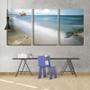 Imagem de Quadro canvas 30x66 barco fantasma na praia