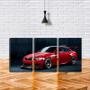 Imagem de Quadro canvas 30x66 bmw vermelha fundo preto