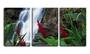 Imagem de Quadro canvas 30x66 cachoeira entre folhas verdes