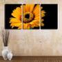 Imagem de Quadro canvas 30x66 flor amarela no fundo preto