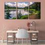 Imagem de Quadro canvas 30x66 lago azul sob nuvens brancas