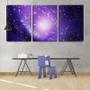 Imagem de Quadro canvas 30x66 pingos brancos fundo roxo