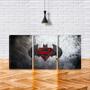 Imagem de Quadro canvas 45x96 batman vs superman símbolo arte