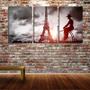 Imagem de Quadro canvas 45x96 bike antiga torre eiffel