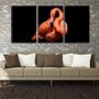 Imagem de Quadro canvas 45x96 flamingo ao fundo preto