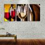 Imagem de Quadro canvas 45x96 taças de vinho branco e tinto