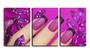 Imagem de Quadro canvas 45x96 unhas rosas ponta preta manicure