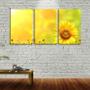 Imagem de Quadro canvas 55x110 grande girassol fundo amarelo