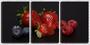 Imagem de Quadro canvas 55x110 morangos e amoras fundo preto