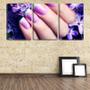 Imagem de Quadro canvas 68x126 pintura de unhas e flores