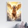 Imagem de Quadro Cão Golden Retriever Com Asas 33x24cm - com vidro