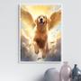 Imagem de Quadro Cão Golden Retriever Com Asas 45X34Cm - Com Vidro