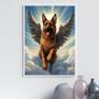 Imagem de Quadro Cão Pastor Alemão Com Asas 33X24Cm - Com Vidro