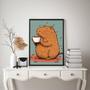 Imagem de Quadro Capivara - Hora Do Café 24X18Cm - Com Vidro