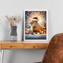 Imagem de Quadro Capivara Natalina 24X18Cm - Com Vidro