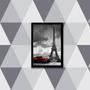 Imagem de Quadro Carro Vermelho Torre Eiffel 33X24 Com Vidro - Preta