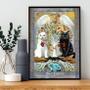 Imagem de Quadro Carta Tarot Gato The Lovers 24X18Cm - Com Vidro