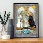 Imagem de Quadro Carta Tarot Gato The Lovers 33X24Cm - Com Vidro